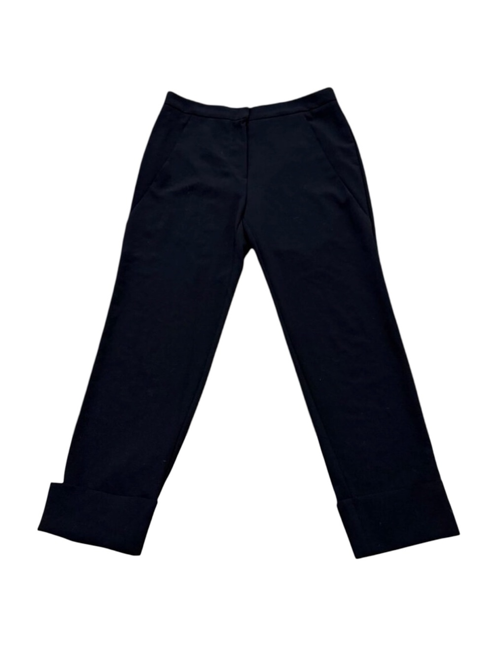 Vintage 90s Malia Mills Black Cropped Pants Made in New York High Waist Minimali